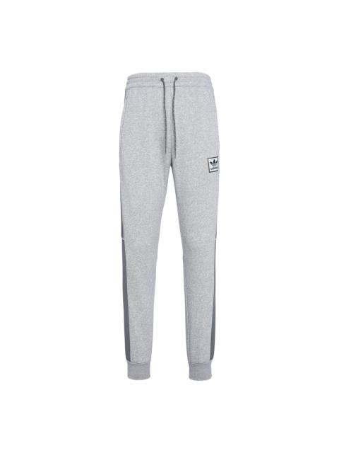 adidas originals Casual Logo Solid Color Sports Bundle Feet Pants Gray GU9421