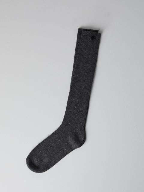 Brunello Cucinelli Sparkling cashmere socks with precious button tab