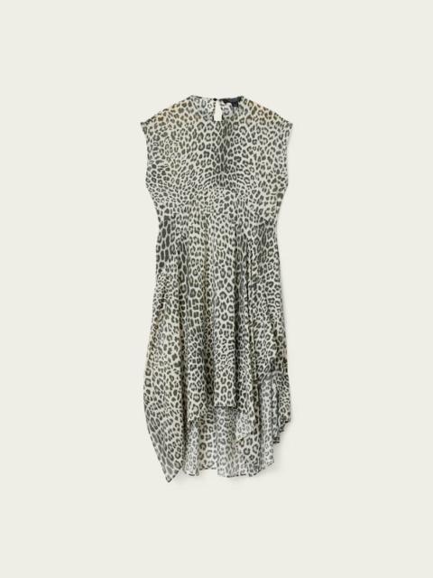 ALLSAINTS ARWEN RELAXED FIT LEOPARD PRINT MIDI DRESS