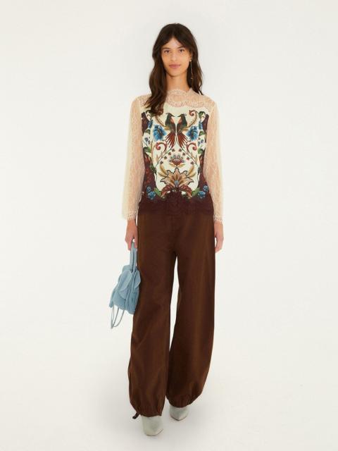 FARM RIO Millena Lace Long Sleeve Blouse