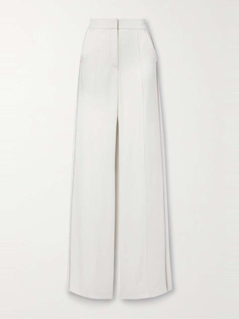 VERONICA BEARD Millicent crystal-embellished satin-crepe straight-leg pants
