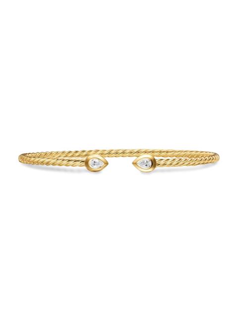DAVID YURMAN Women's Modern Renaissance Pear Cablespira Bracelet in 18K Yellow Gold - Diamond