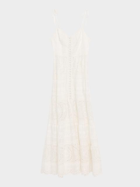 Alice + Olivia Shanti Embroidered Cotton Maxi Dress