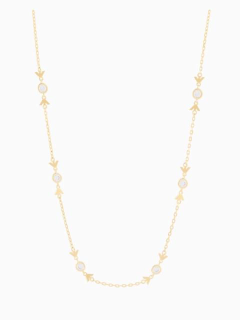 EMPORIO ARMANI GOLD-TONE STERLING SILVER STATION NECKLACE