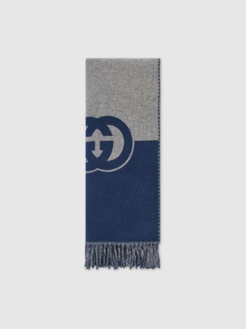 GUCCI Wool cashmere scarf with Interlocking G