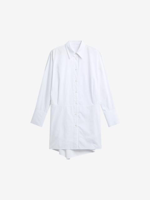The Frankie Shop Corella Adjustable Back Shirt Dress - White