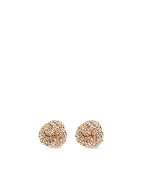 self-portrait crystal-embellished knot earrings