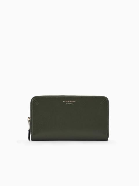 Palmellato leather la Prima wallet with wraparound zip