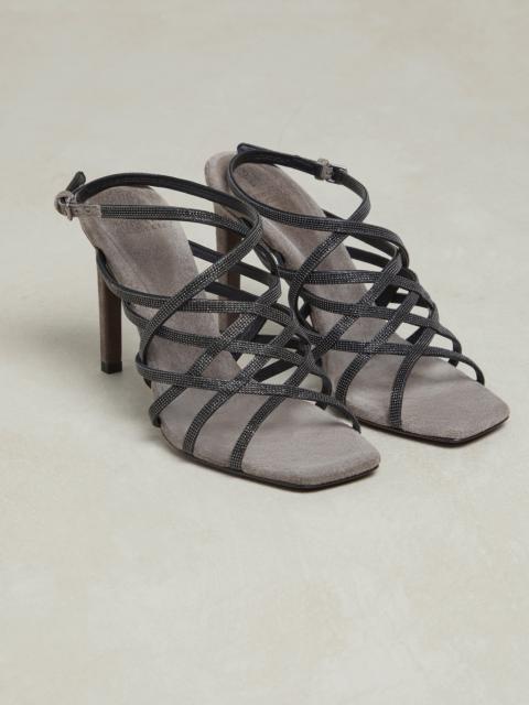 Brunello Cucinelli Precious Net heels in suede