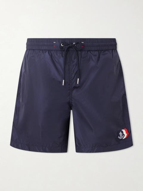 Moncler Slim-Fit Mid-Length Logo-Appliquéd Swim Shorts