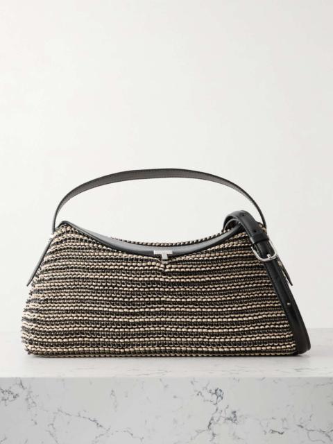 Totême T-Lock woven leather shoulder bag Black
