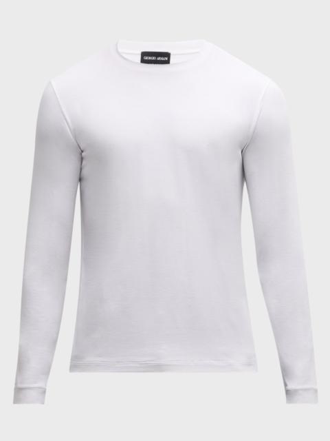GIORGIO ARMANI Men's Solid Cotton T-Shirt