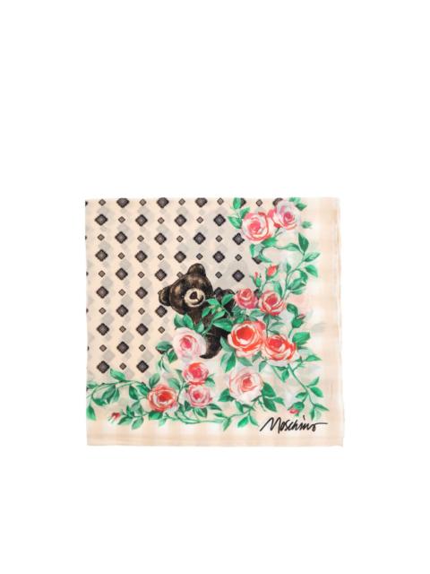 Moschino floral-print silk scarf