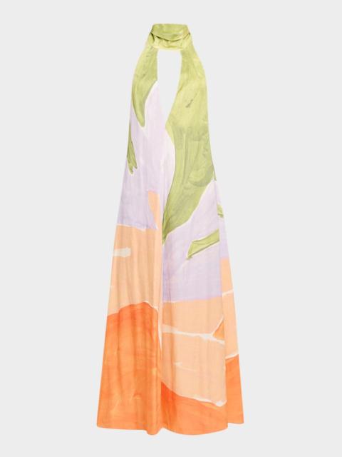 SIGNIFICANT OTHER Malina Printed Halter Maxi Dress