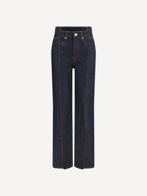 GANNI Slub Denim Fold Jeans