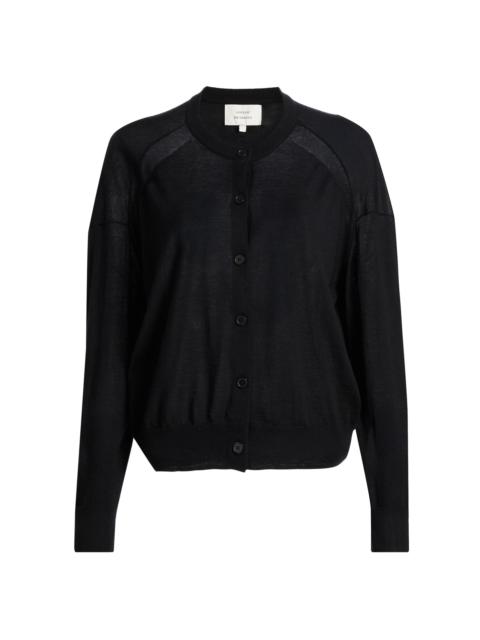Loulou de Saison Women's Kita Fine Crewneck Cardigan - Black