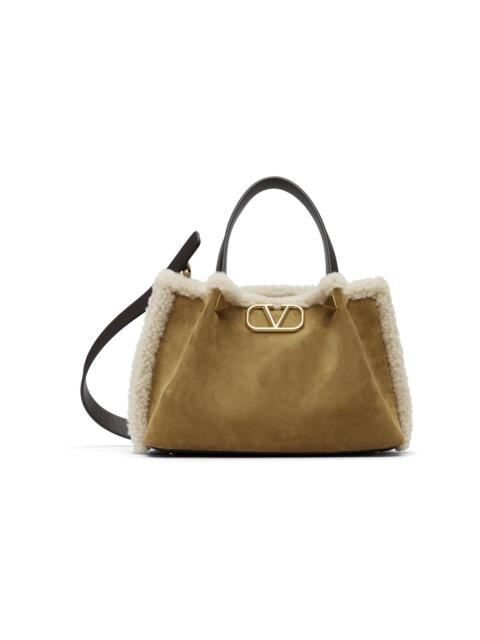 Valentino Tan Suede Stud Small Bag