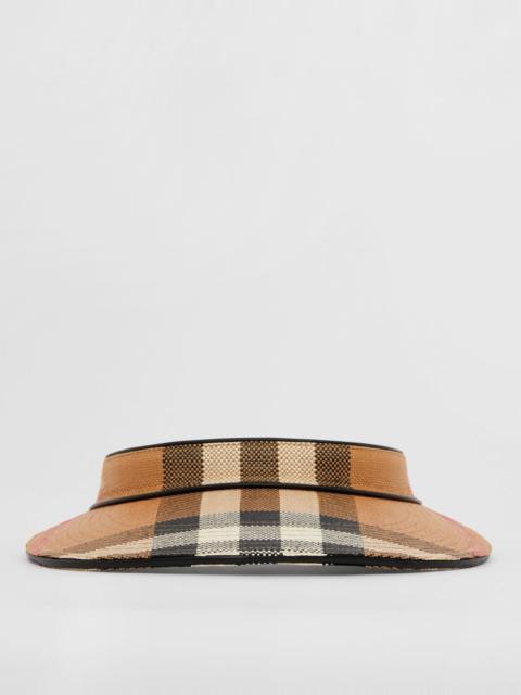 Burberry Exaggerated Brim Check Nylon Visor