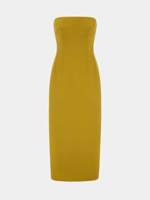 EMILIA WICKSTEAD Zenovia Dress In Chartreuse Birdseye Suiting