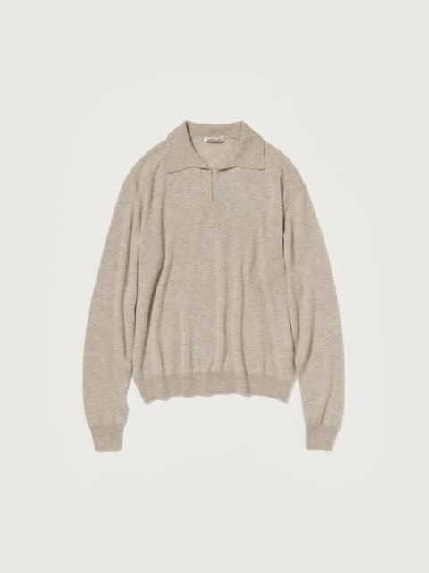AURALEE SUPER FINE CASHMERE SILK KNIT SKIPPER POLO