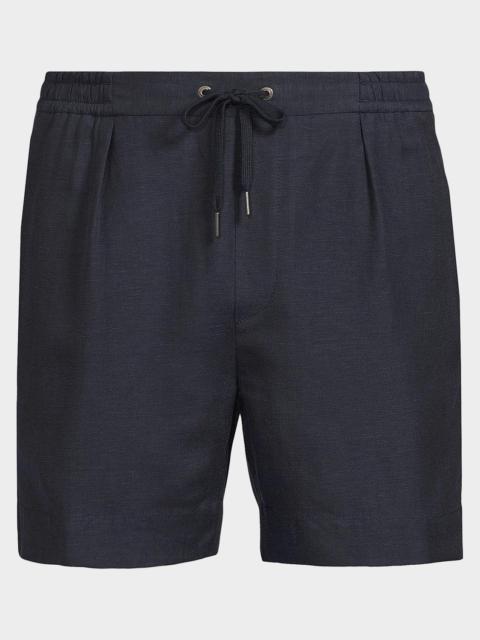 Polo Ralph Lauren Men's Hand-Tailored Pleated Silk-Linen Shorts