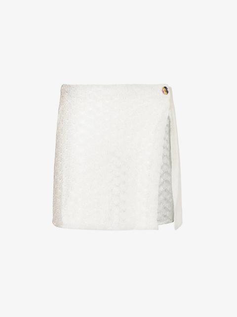 Missoni Wrap-around mid-rise knitted mini skirt