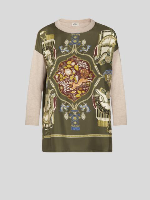 Etro JUMPER WITH SCARF SILK INSERTS