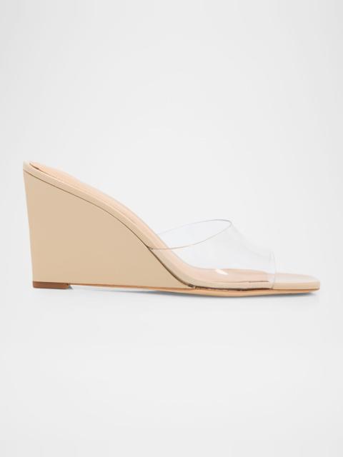 VERONICA BEARD 85mm Asha PVC Wedge Sandals
