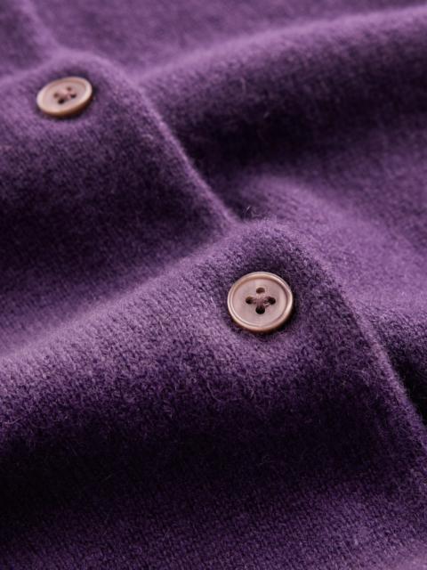 BODEN Elsie Cashmere Crew Cardigan-Deep Grape