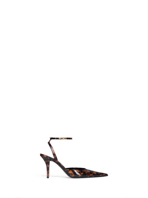 Balmain Printed patent leather strappy pumps
