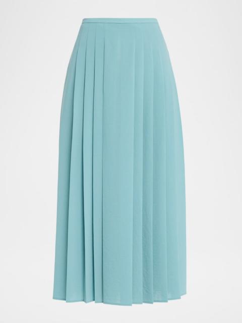 JOSEPH Crete Straight Pleated Midi Skirt