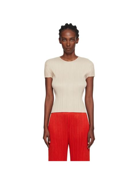 Pleats Please Issey Miyake Beige Monthly Colors July T-shirt