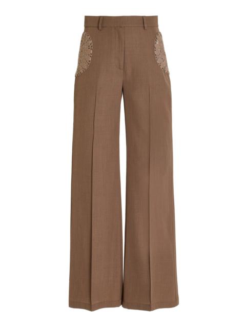 diotima Tower Crochet-Detailed Pants brown