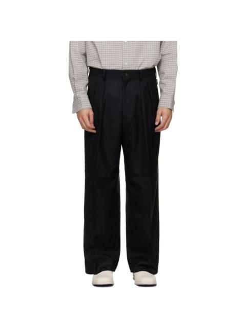 Comme des Garçons Homme Black Wool Serge Trousers