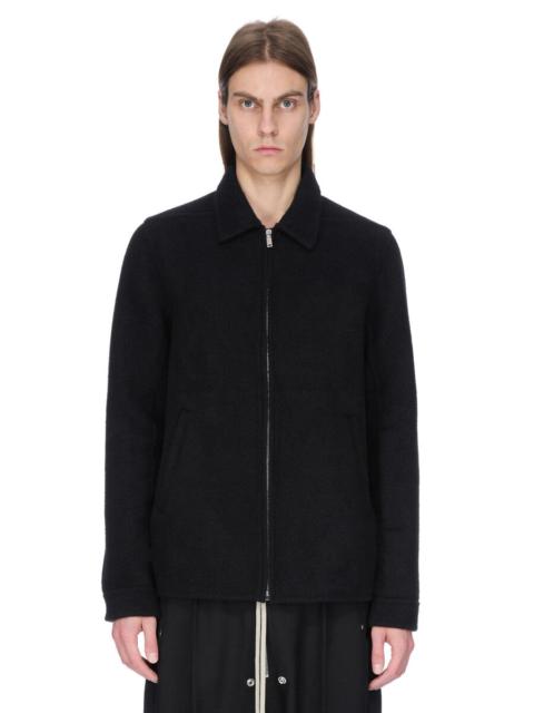 Rick Owens Brad Webbing-Trimmed Double-Faced Cashmere Bomber Jacket Black