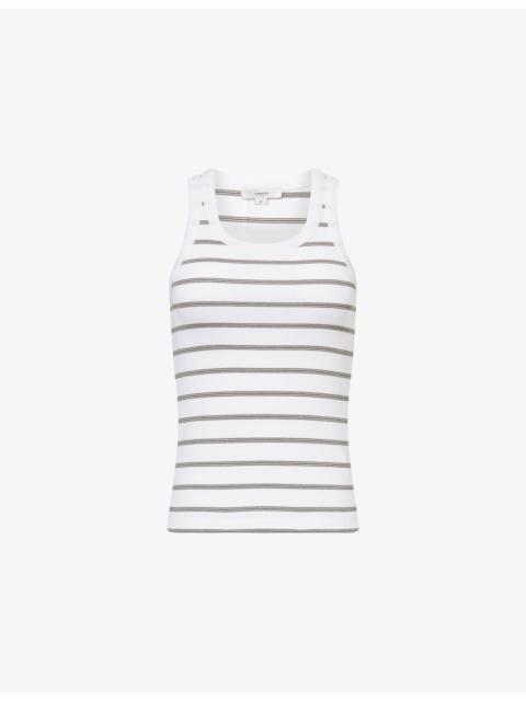 Vince Striped Sleeveless Knit Top