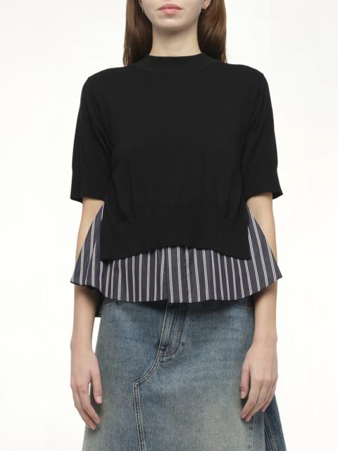 sacai Cotton Gabardine X Knit Pullover | REVERSIBLE