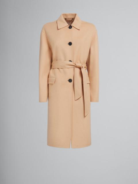 Marni CAMEL WOOL AND CASHMERE TRENCH COAT