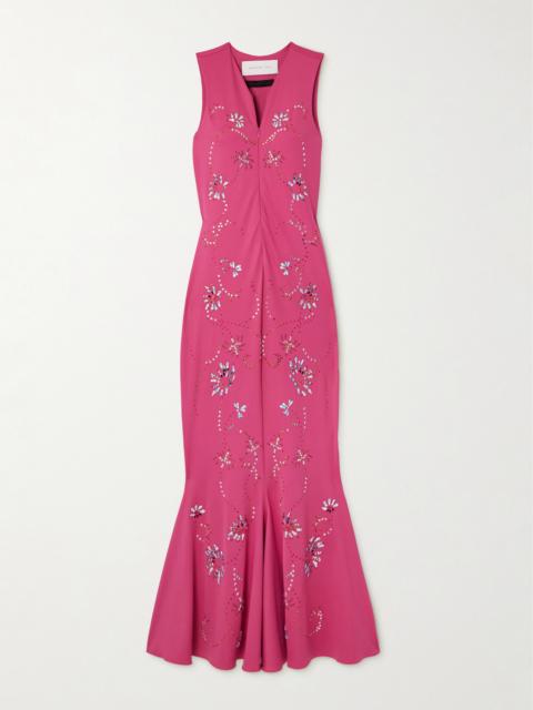 CONNER IVES Crystal-embellished Recycled Stretch-jersey Maxi Dress
