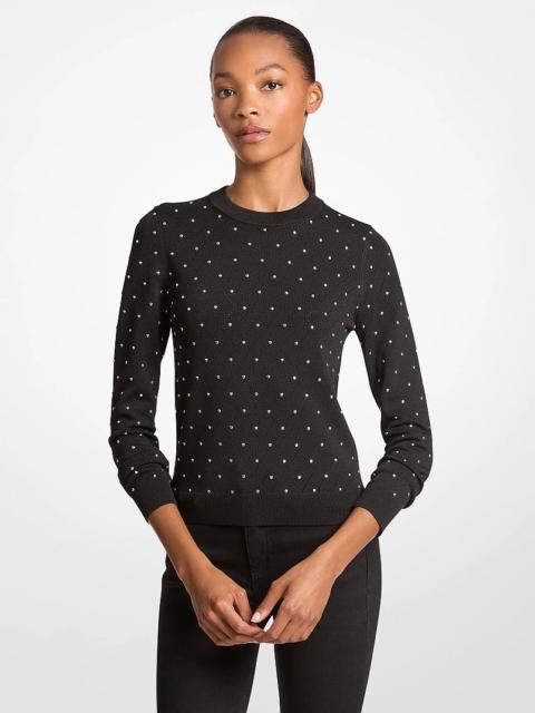 MICHAEL KORS Studded Stretch Viscose Sweater