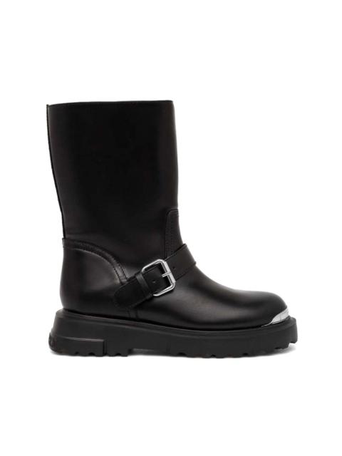 Moschino logo-engraved boots