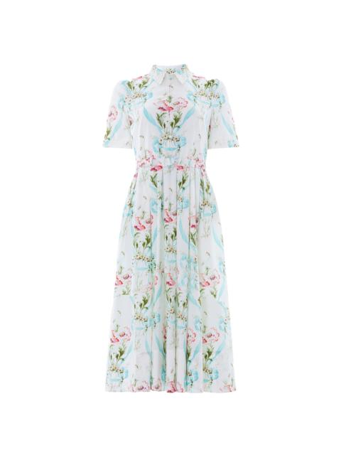 Needle & Thread Floral Ribbon Cotton Short Sleeve Ballerina Dress
