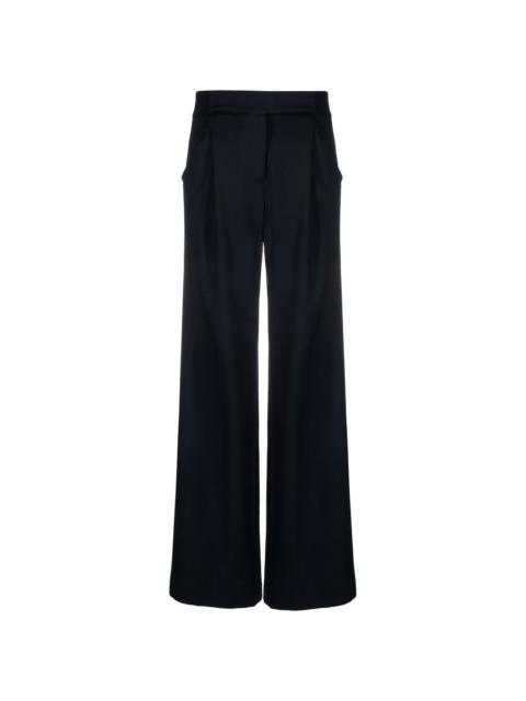 box-pleated wide-leg trousers