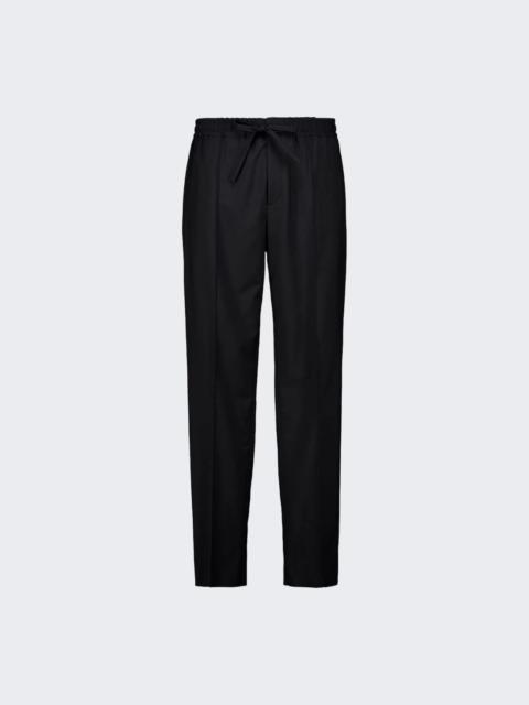 Valentino Wool Drawstring Trousers Black