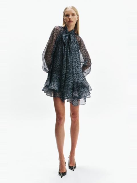 BARDOT Adrie Babydoll Mini Dress In Blue Leopard