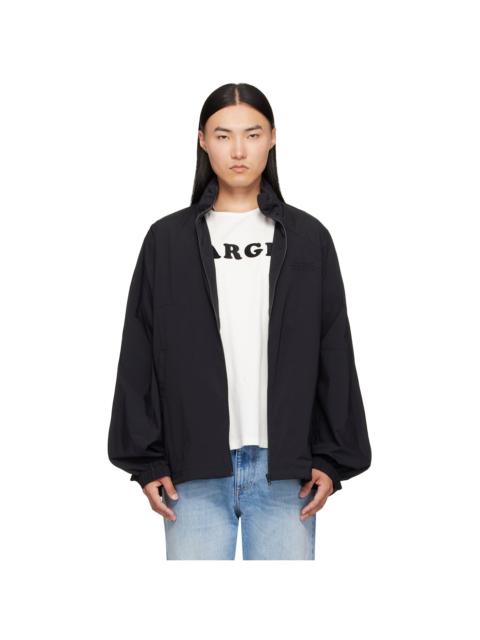 MM6 Maison Margiela Black Nylon Zip Jacket