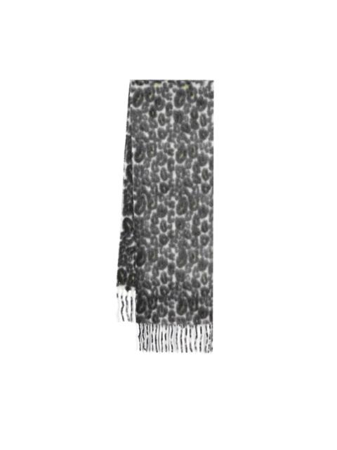 Faliero Sarti leopard-print fringed-edge scarf