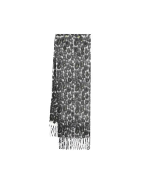 Faliero Sarti Cashmere/Silk Woods Print Scarf Black/Grey