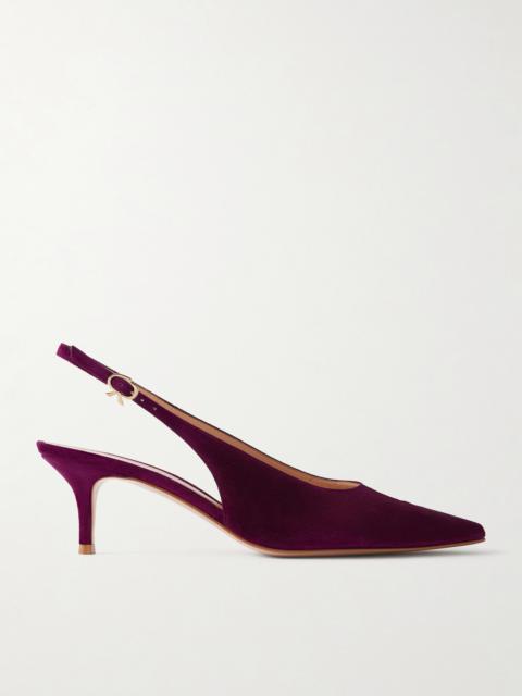 Gianvito Rossi Robbie Sling 55 Kitten Heel Slingback Pumps