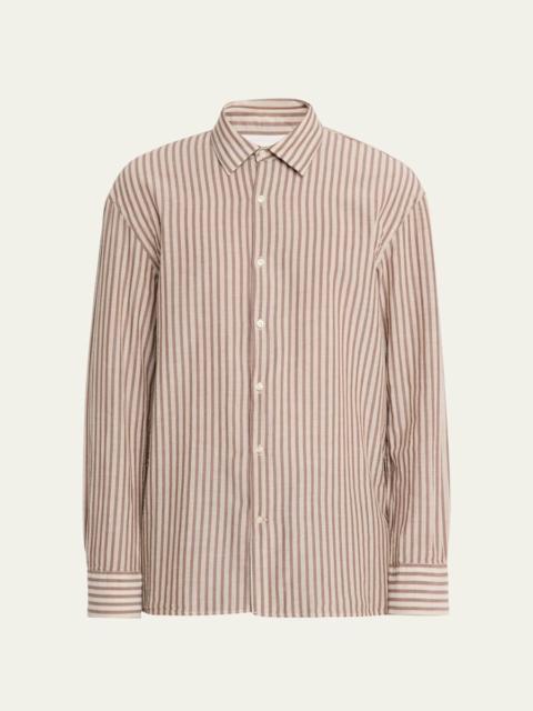 OFFICINE GÉNÉRALE Men's Cotton Stripe Classic-Fit Button-Down Shirt